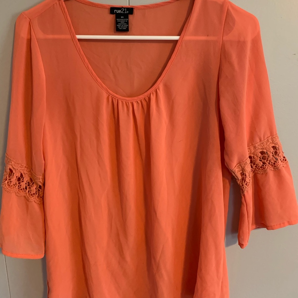 Pretty orange flowy blouse